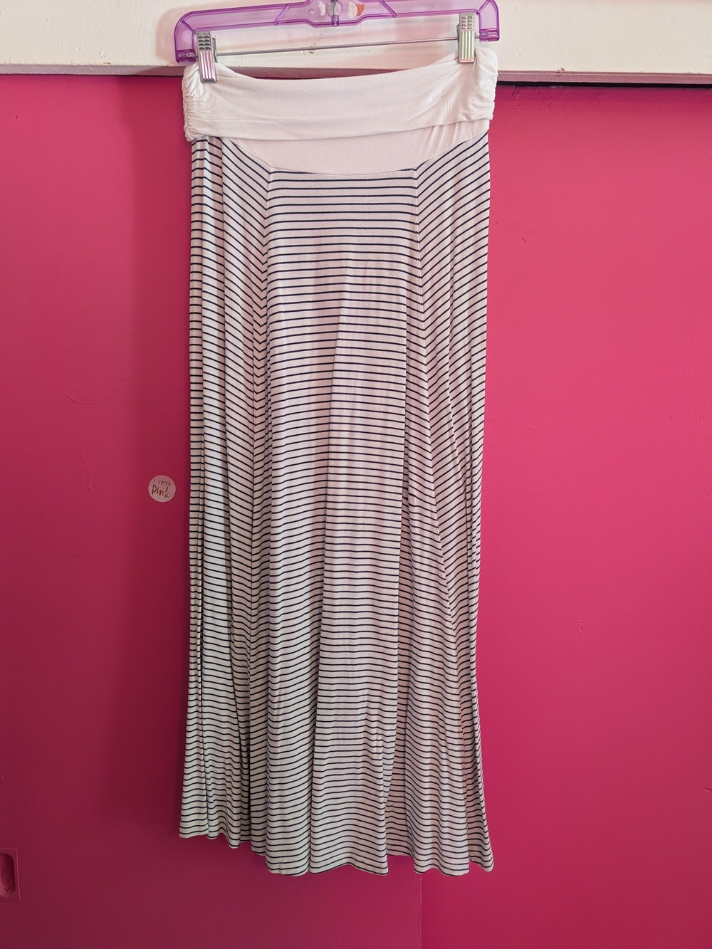 GAP White Maxi Skirt with Black Stripes